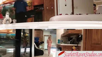 Babe fiance exposes and flashes the pizza deliveryman