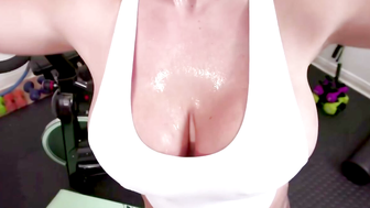 A girl with big milkings deftly fucks with a friend in different poses 9