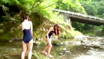 2 Asian Cuties by the Creek
