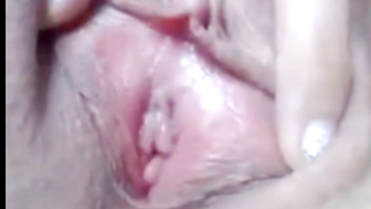 Alice's Solo Clit Rubbing and Gaping Pussy Close-Up