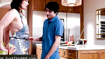 Naughty MILF Siri Dahl Caught Naked In The Kitchen! Pervert Stepson Banged Her Hard!1 4