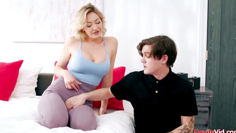 Big tits stepmom letting horny stepson lick her hairy pussy