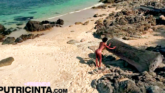 Naughty Girl Rose Shows Off Her Wet Pussy On The Shore