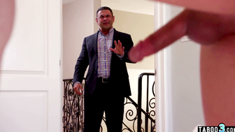 Naughty Stepdaughter Caught by Dad in Living Room
