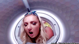 Blonde MILF Gets Caught Doing Laundry by Her Lover
