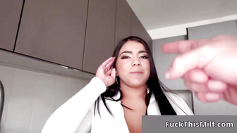 Lucky Sucks Cock In Kitchen POV With Big Nipples And Thick Ass