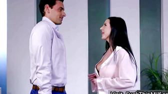 Angela White Nuru Massage Deepthroats Cock in Silk Robe