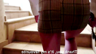 Redhead Teen Student Deepthroats Cock on Bedroom Floor