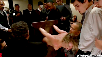 Jessie Cox Tape Bondage Gangbang Face Fuck in Public