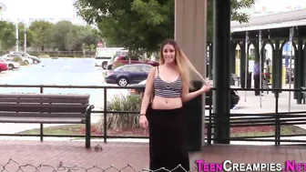 Curvy 19 year old cum creampied from fucking