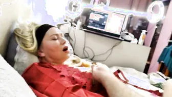 A older bitch is pulled by the nipples to the heights of