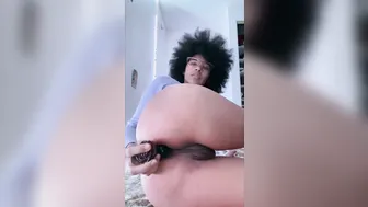 Pose and Finger Bang with Glass Rose Booty Plug