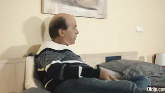 Slutty dark haired getting rough fuck by sexsual grandpa