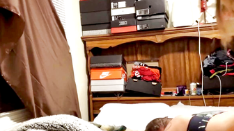 Blonde Girlfriend Straddles Boyfriend for Deep Anal Sex in Bedroom
