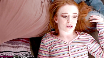 Madi Collins Sucks Stepbrother's Cock on Couch