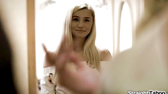Busty Stepmom and Petite Stepdaughter Share a Big Cock