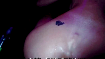 Blonde Teen Sucks Cock on Pink Blanket in Park Then Deep Anal in Bedroom