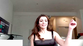 Alina Angel Striptease and Sucks Cock for Young Guy in Apartment