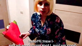 Blonde Wife Demands iPhone Then Deepthroats BBC Swallow
