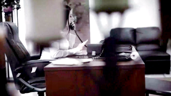 Milf in White Dress Rides Cock on Office Desk Hard POV