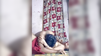 Indian Wife Sucks Cock on Floor in Bedroom