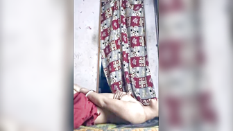 Indian Wife Sucks Cock on Floor in Bedroom