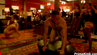 Iona Grace BDSM Orgy: Suspended Submissive Spanked & Fucked