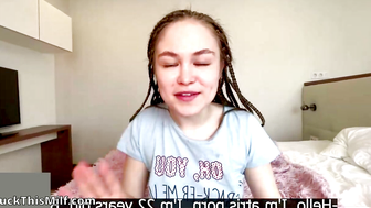 Braided Teen Sucks Cock Then Gets Deep Throated POV