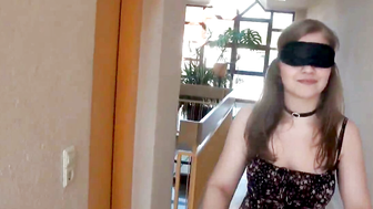 Blindfolded Blonde Tazz Deepthroats BBC Cock in Car and Hotel Room
