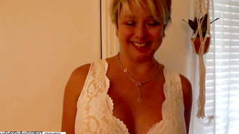 Thick Blonde MILF in Pink Top Sucks Cock and Swallows Cum