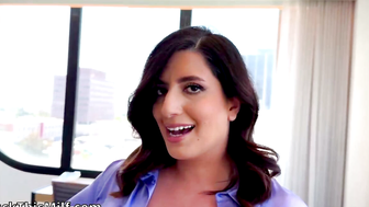 Sarah C Sucks Cock in Blue Shirt and Lingerie at Hotel