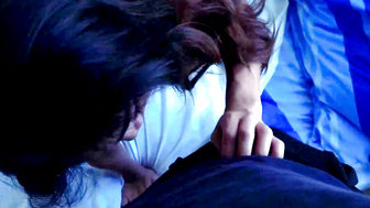 Amateur Wife Deepthroats Nick Manning's BBC on Blue Bed