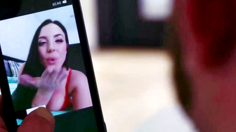 Angela White Deepthroats Purple Dildo Then Rides Young Guy Hard
