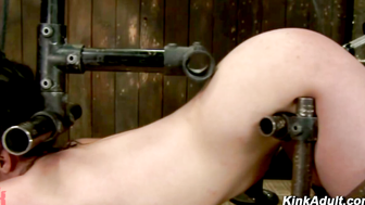 Andy San Dimas Bound Spread Eagle on Device Bondage Machine with Flogging