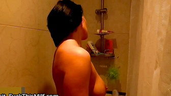 Step Mom Helps Son Study with Wet Anal Sex in Shower and on Bed