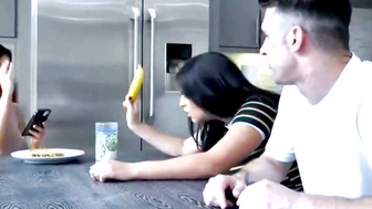 Stepmom Watches Son's Girlfriend Get Fucked on Couch
