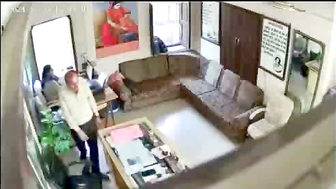 Desi Office Lady in Saree Gets Railed Standing Up CCTV Video