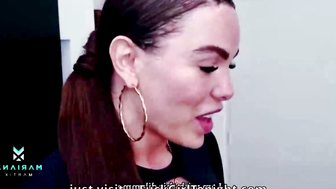 Tattooed Trans Girlfriend Deepthroats Cock in Black Top