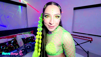 Madison Wilde Deepthroats Cock In Neon Rave Outfit And Rides Hard