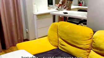 Step Mom Sucks Cock In Kitchen Then Doggy Style Fuck on Pink Bed