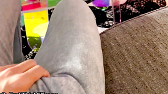 Blue Hair MILF Plays Just The Tip With Boyfriend In Living Room
