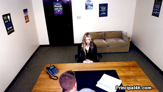 Tiffany Rides Principal on Desk for Daughter's Future