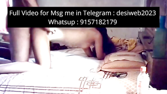 Indian Bhabhi Big Boobs Deepthroats Cock on Bed