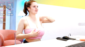 Lovlybambi Masturbates at Desk with Big Natural Tits and Tattoos