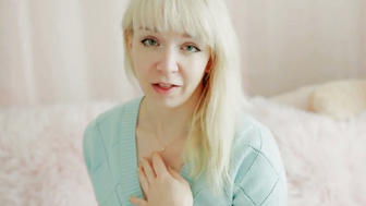 Jolie Lyon Blonde Daughter Opens Sweater to Show Bare Tits on Bed