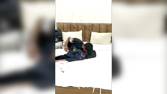 Indian Callboy Sucks Cock and Hugs Girlfriend on White Hotel Bed