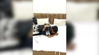 Indian Callboy Sucks Cock and Hugs Girlfriend on White Hotel Bed
