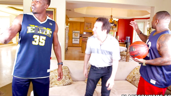 Brooke Tyler Double Penetrated By Two Black Basketball Players On Couch