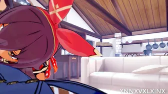 Genshin Impact 3 Way Amber and Mona pov 3D Cartoon