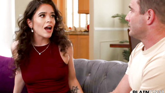 Latina MILF Victoria Voxx Sucks Brother-in-Law's Cock on Couch for Pregnancy